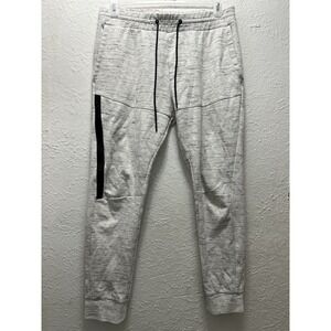 Express Men's Gray Cream Marled Drawstring Stretch Fabric Joggers Size M